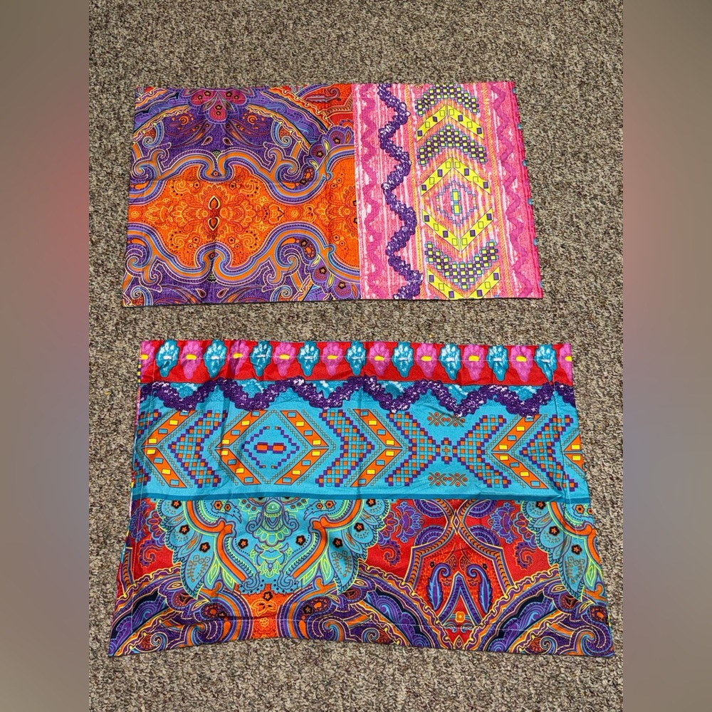 Pillow cases and double fitted sheet Vibrant Multicolor Bohemian Pillow Covers